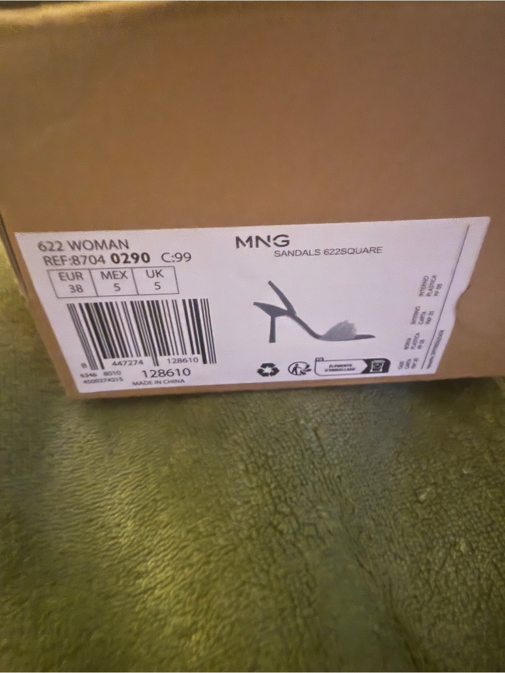 Mango Black Slingback Heels with Silver Crystal Straps - Picture 5 of 5